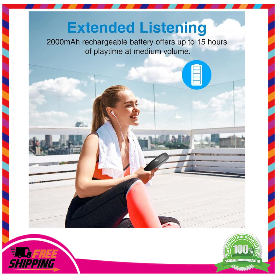 MEGATEK Portable CD Player Bluetooth for Car FM Transmitter Rechargeable Black