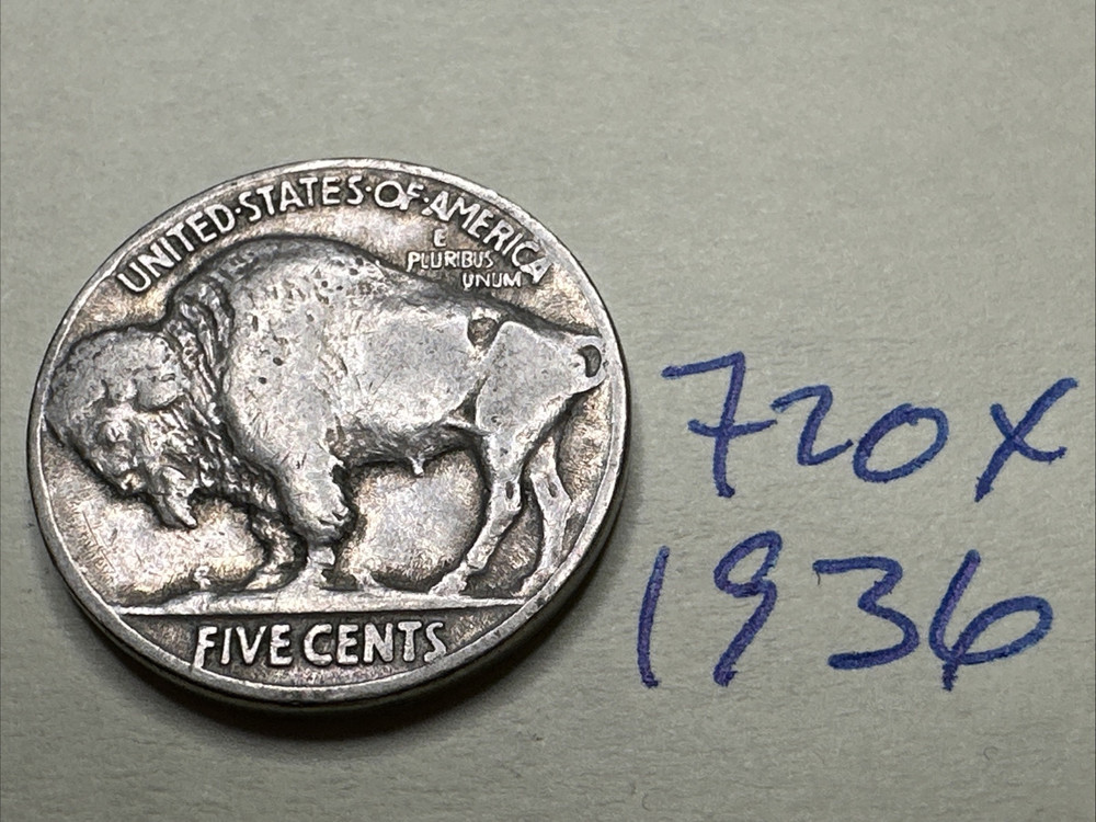 1936 Buffalo Nickel Full Date 5C 720X