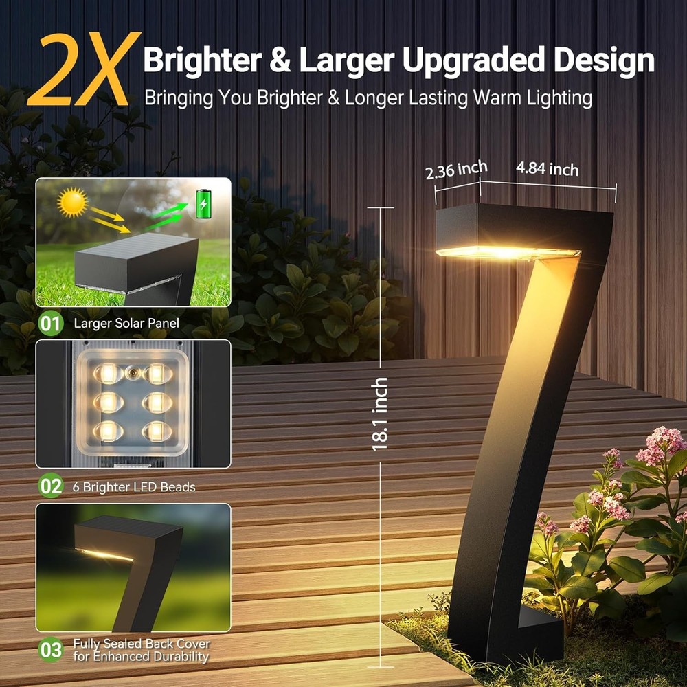 8pcs Solar Light Outdoor Pathway light LED Walkway Ground Garden Path Waterproof