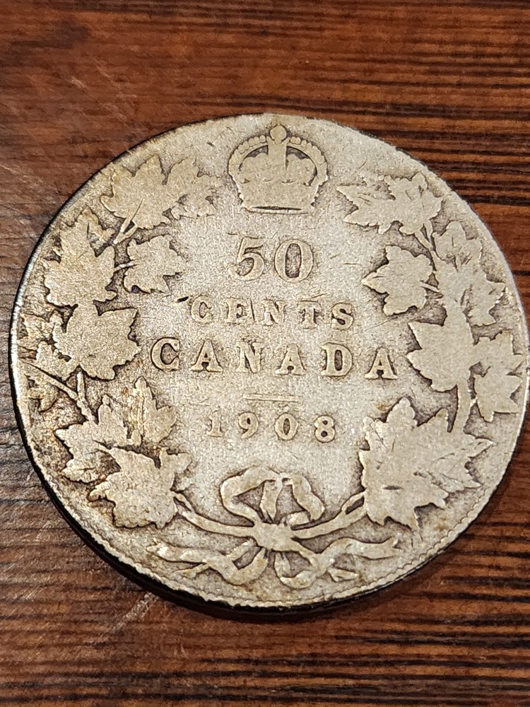 1908 Canada 50 Cents Silver Coin
