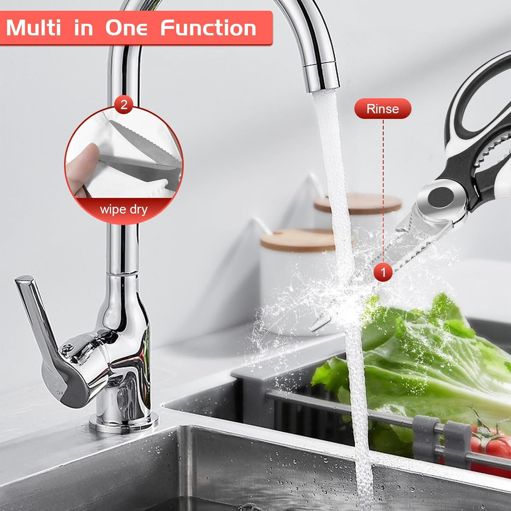 2-Pack Kitchen Scissors Heavy Duty, Premium Sharp Kitchen Shears for Food, Fish,