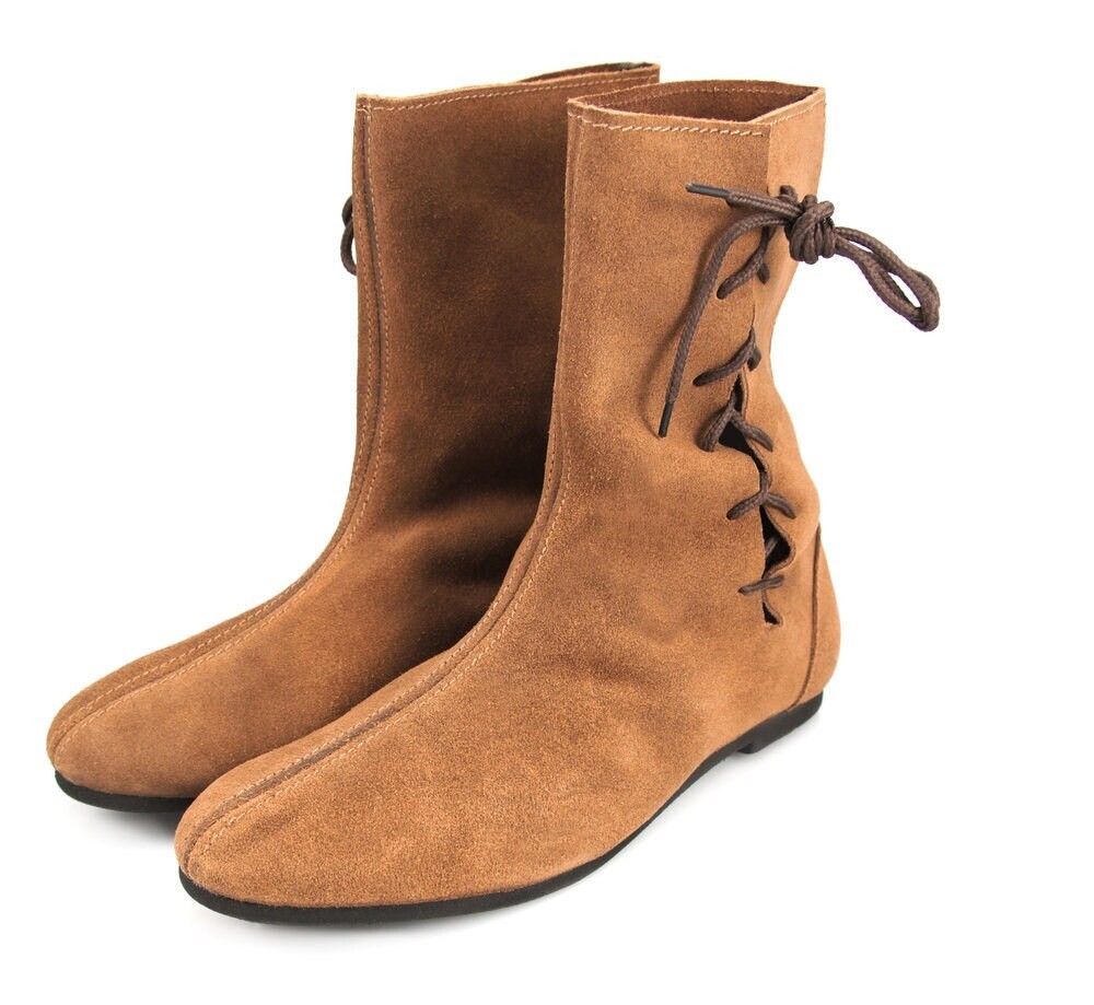 Medieval leather boots Lace-up leather boots Renaissance boots