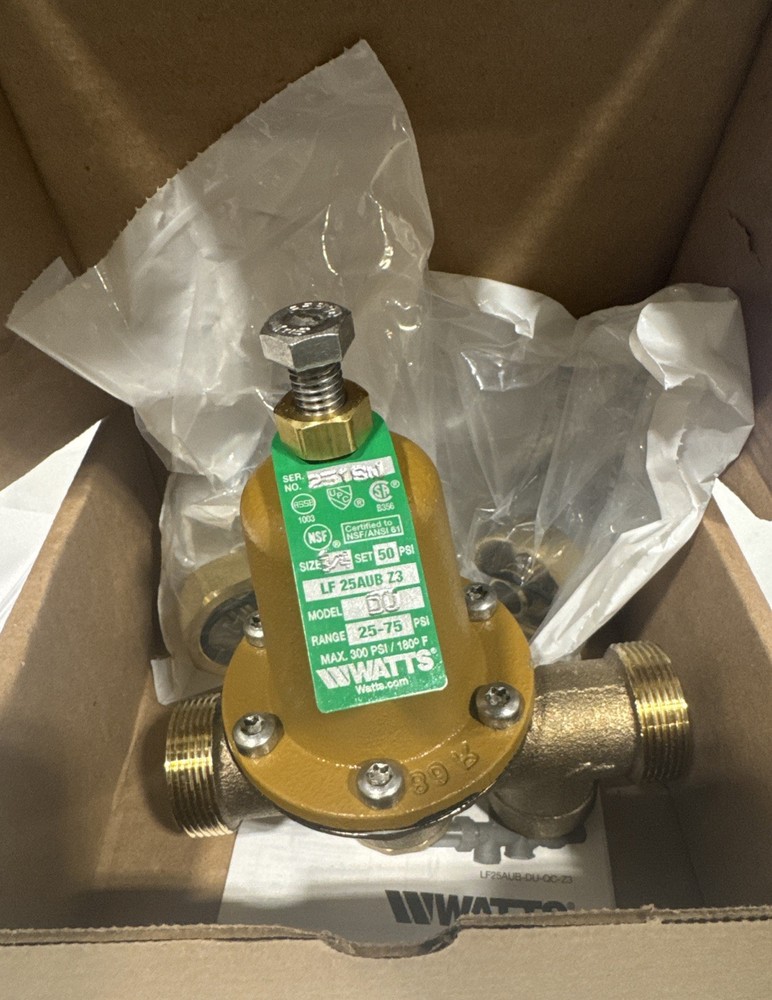 Watts 3/4” LF25AUB-DU PEXxPEX Water Pressure Reducing Valve (NEW)