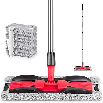 Floor Mop Set w/ 3 Pads & Scrubber