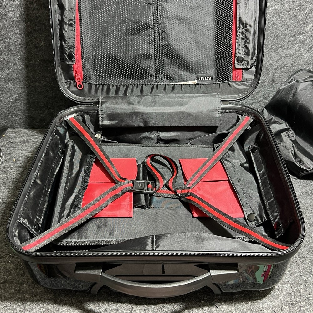 Authentic MINI Cooper Black/Red Rolling/Locking Cabin Trolley Suitcase