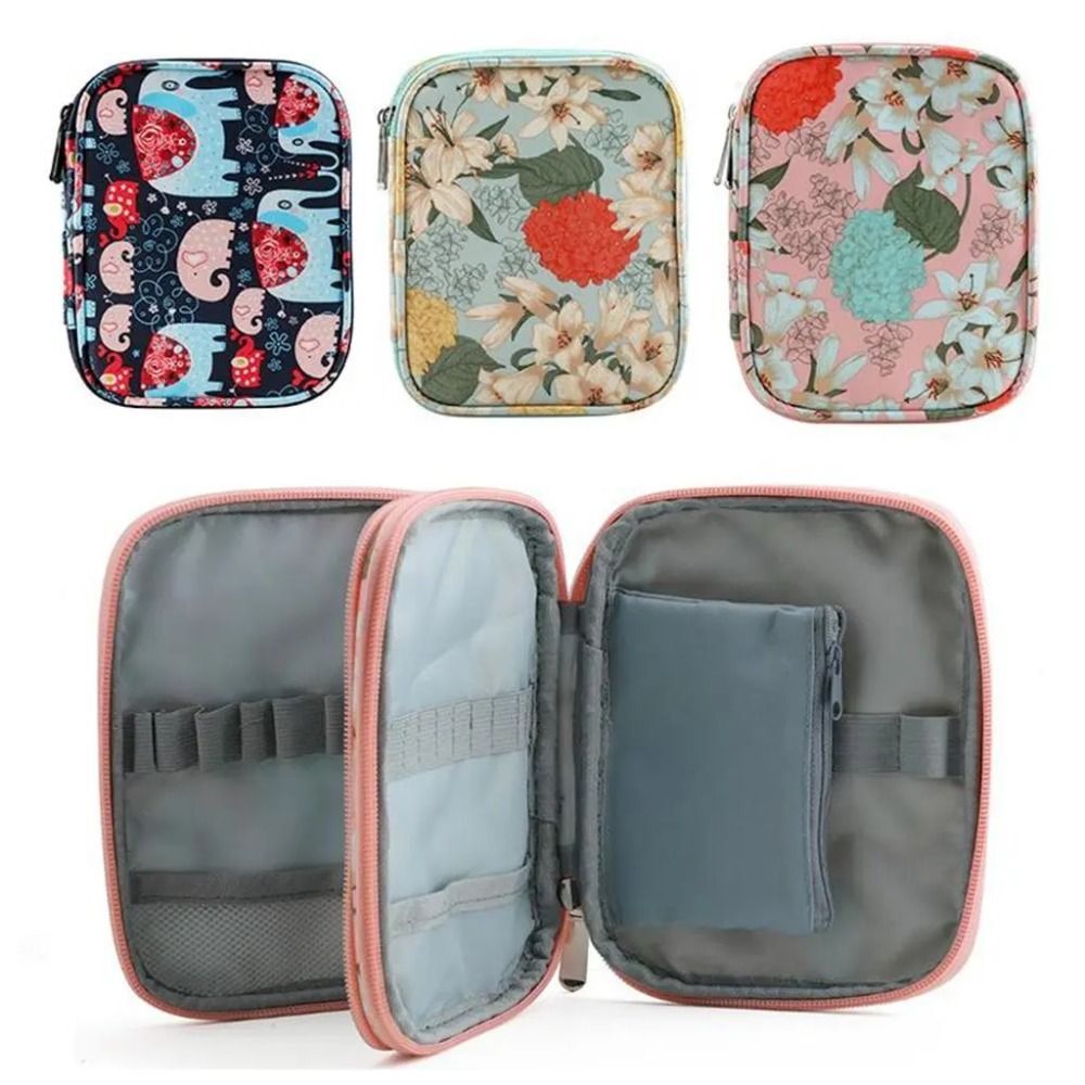 2 Layer Crochet Hook Pouch Empty Knitting Kit Case Sewing Kit Organizer Bag US