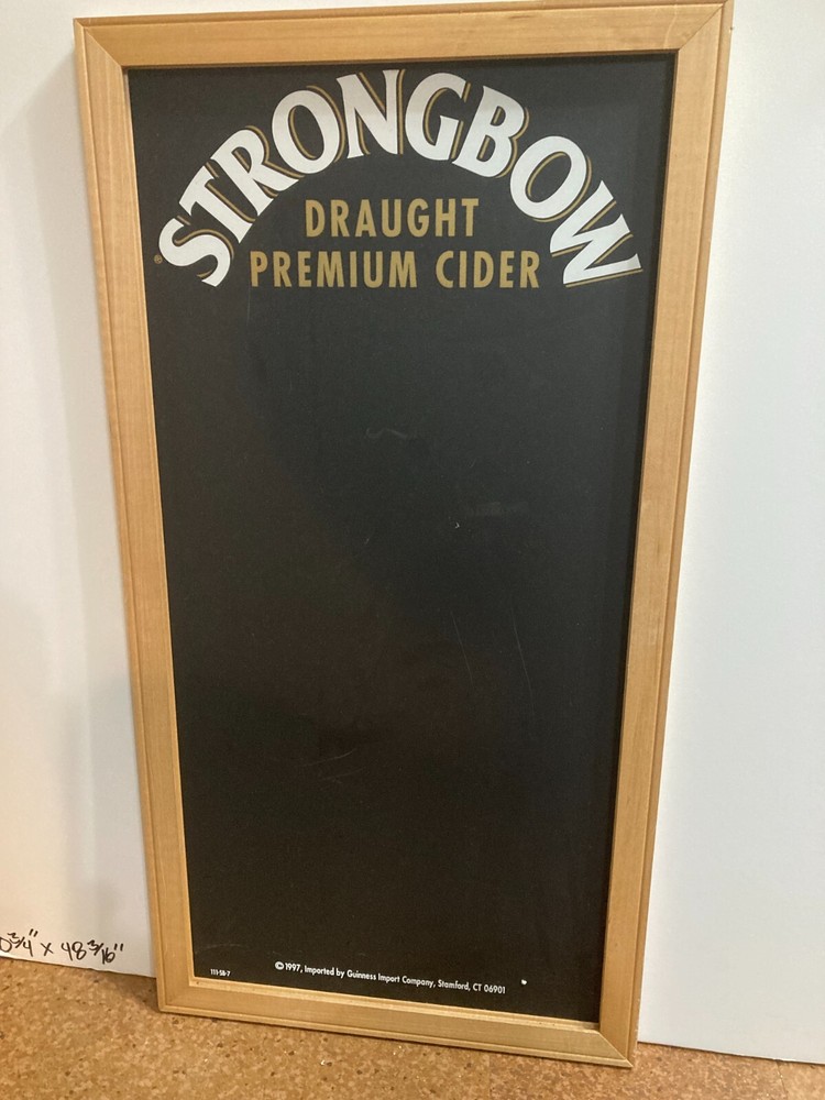 Strongbow Draught Premium Cider Framed Chalkboard Bar Display 291/2 x 151/2