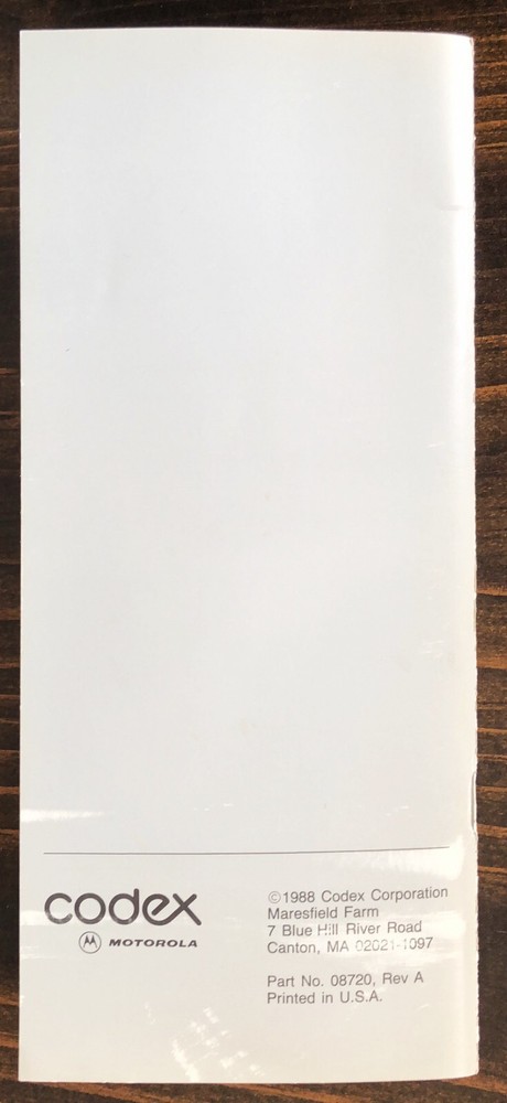 Codex - 6745 FNX Operator's Reference Guide