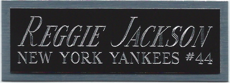 REGGIE JACKSON YANKEES NAMEPLATE AUTOGRAPHED SIGNED Baseball Display CUBE CASE