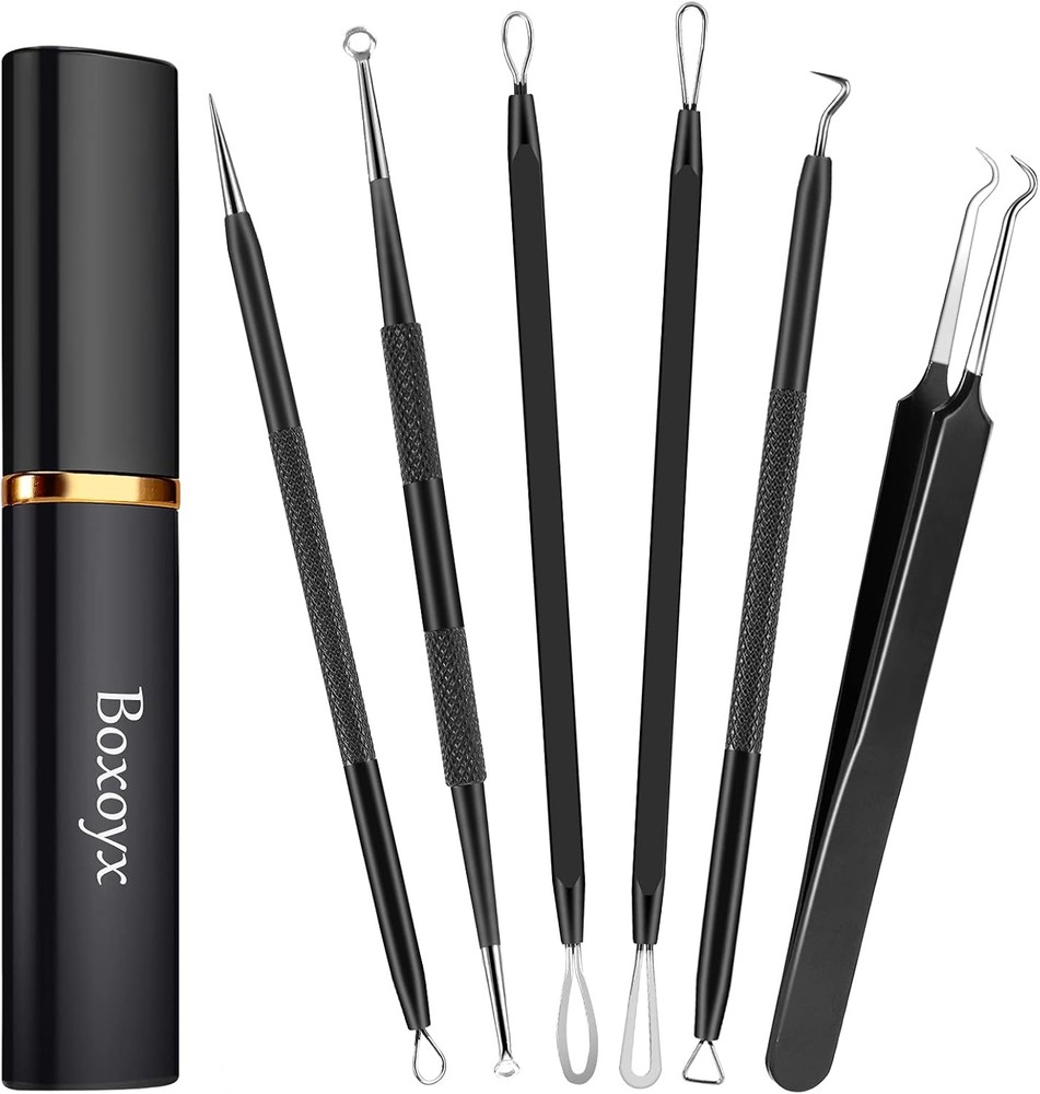 Pimple Popper Tool Kit - 6 Pcs Blackhead Remover Comedone Extractor Tool Kit