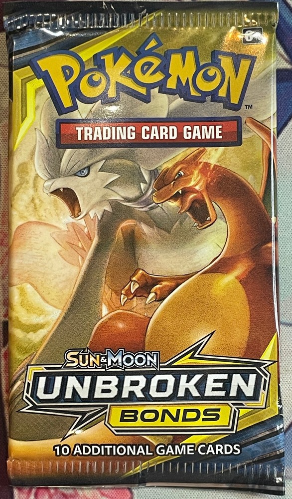 Unbroken Bonds Pack Art Charizard Reshiram **EMPTY** - Pokemon 2019