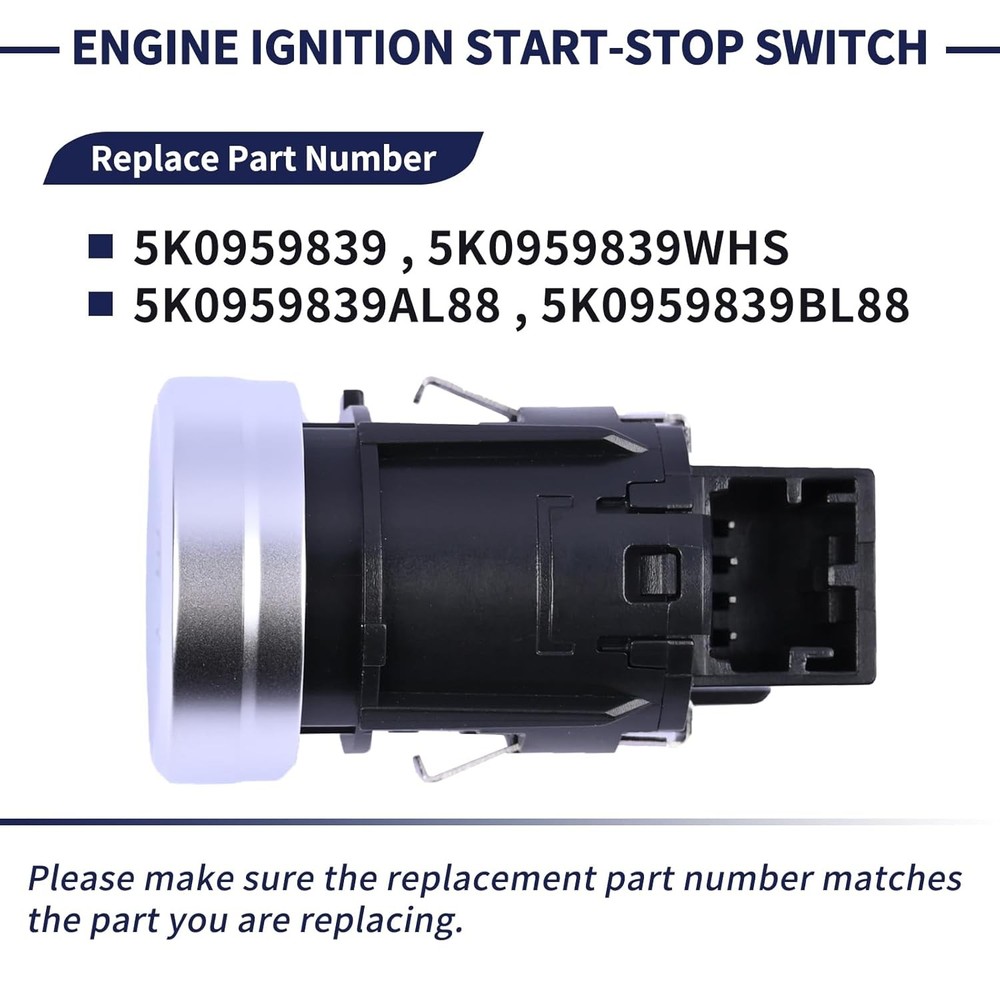 5K0959839 Engine Ignition Start Stop Switch Button Compatible with VW Eos Golf