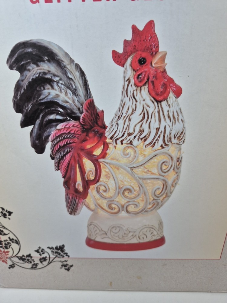 Cracker Barrel Figural Rooster Glitter Globe New In Box