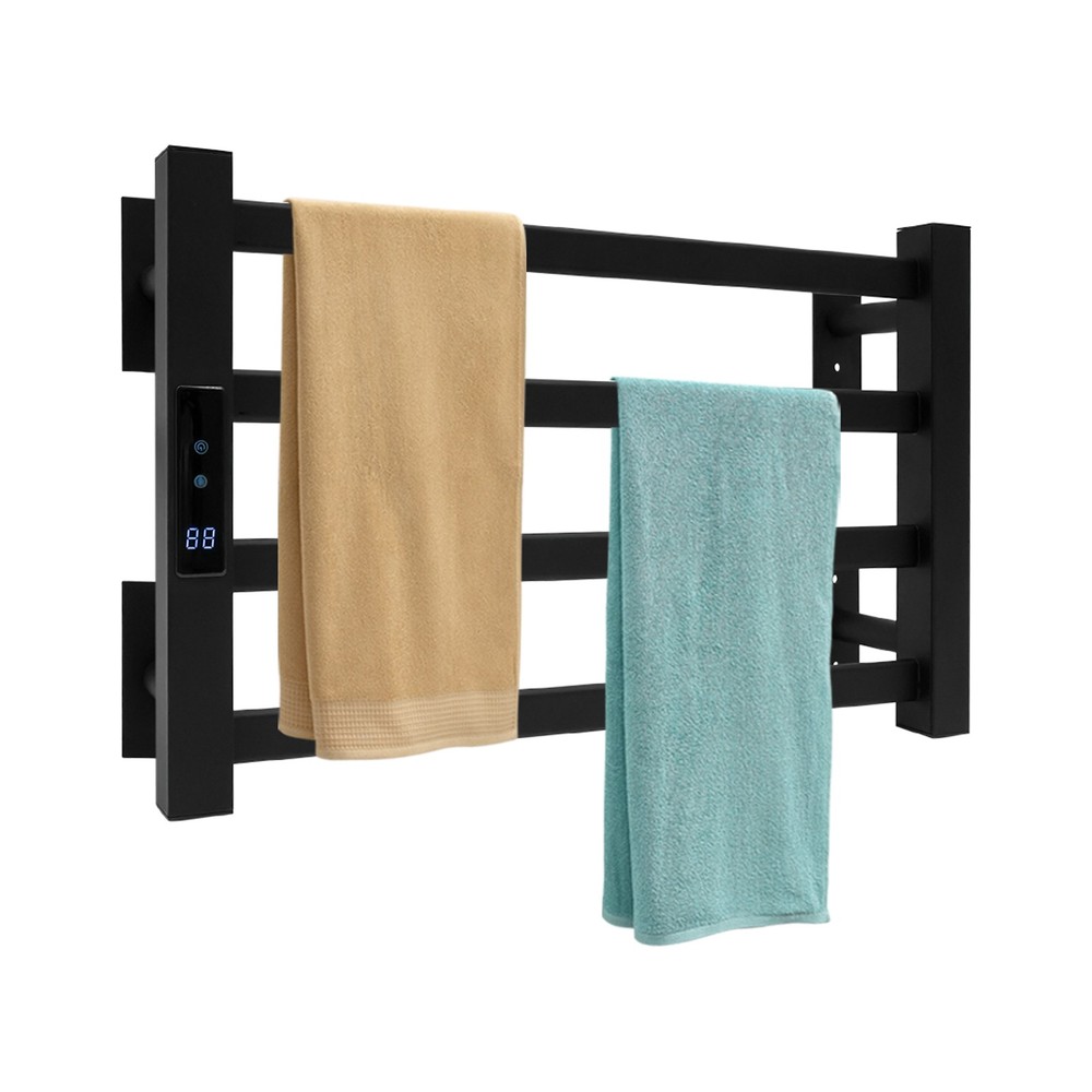 4-Layer Electric Heated Towel Rack with Control Panel, Wall-mounted Towel Rail