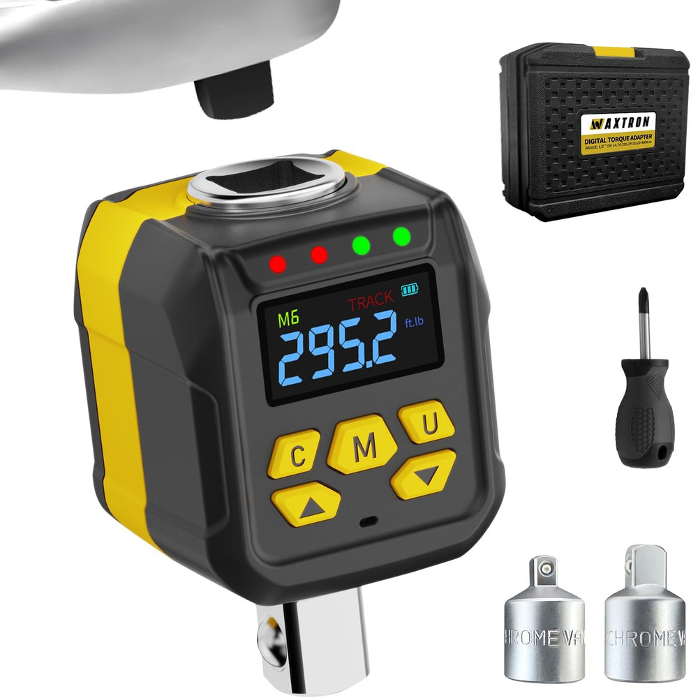 1/2" Drive Digital Torque Adapter Set 15-295 Ft-Lb Range ±2% Accuracy Certified