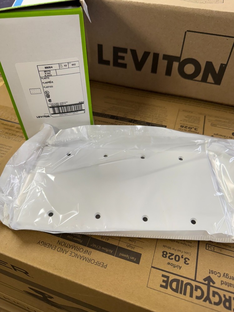 Leviton 4-Gang White Blank Plate Plastic Standard Wall Plate