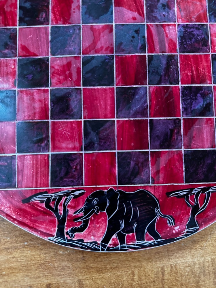 Vintage African Soap Stone Chess/Checkers Board