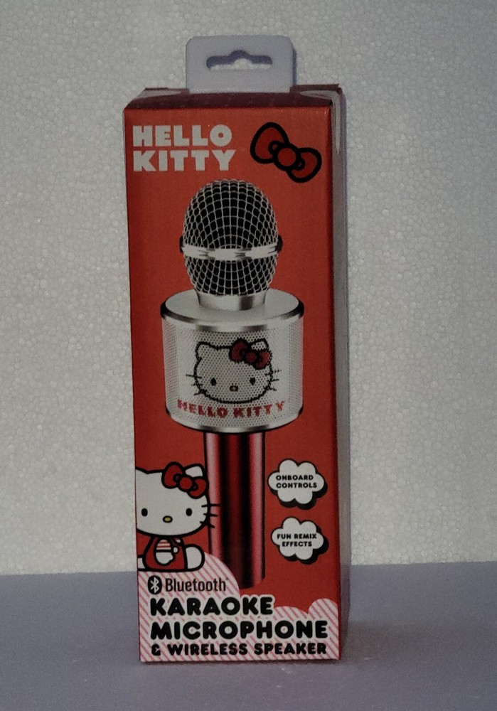 HELLO KITTY BLUETOOTH KARAOKE MICROPHONE AND WIRELESS SPEAKER red