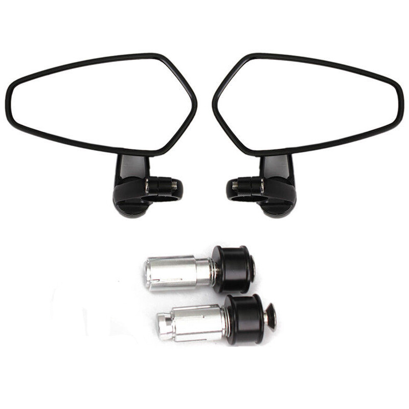 Universal Black CNC Handle Bar End Rear View Side Mirror 7/8" Motorcycle Custom