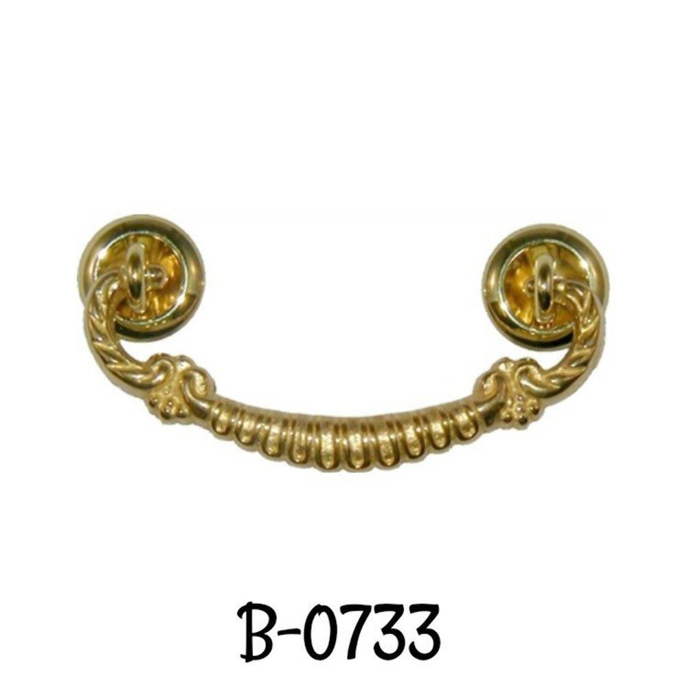 3 " Brass Drawer Pull Polished Cast Brass Antique Victorian Style Bail Pull