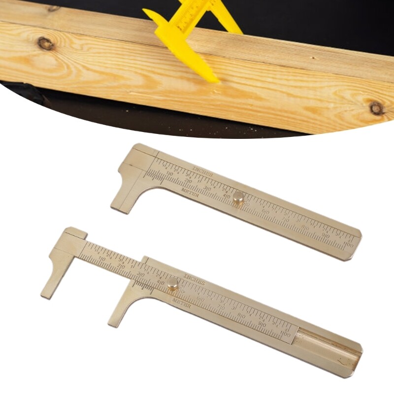 2pcs hand Brass Vernier Calipers Easy Carry Measuring Tool Small for Engineers