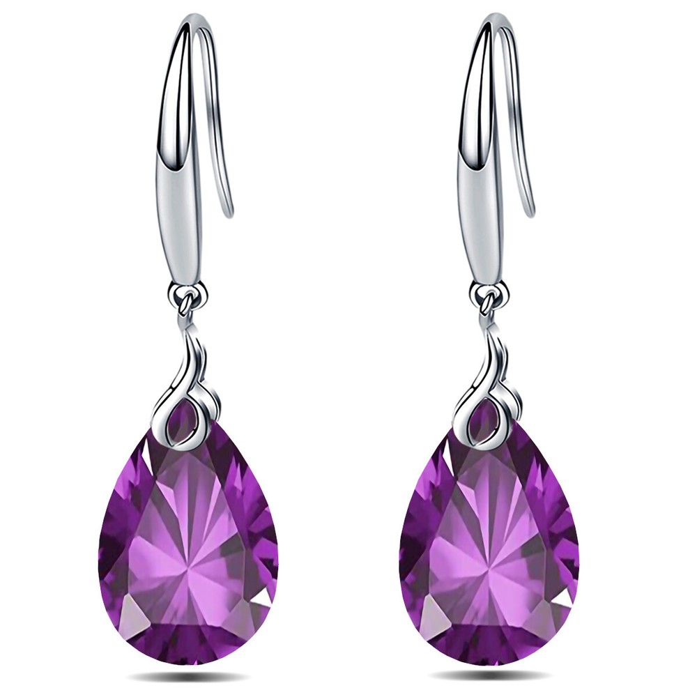 Dangle Earring 925 Silver 13mm Pear Shape Swarovski Element Crystal Drop Earring