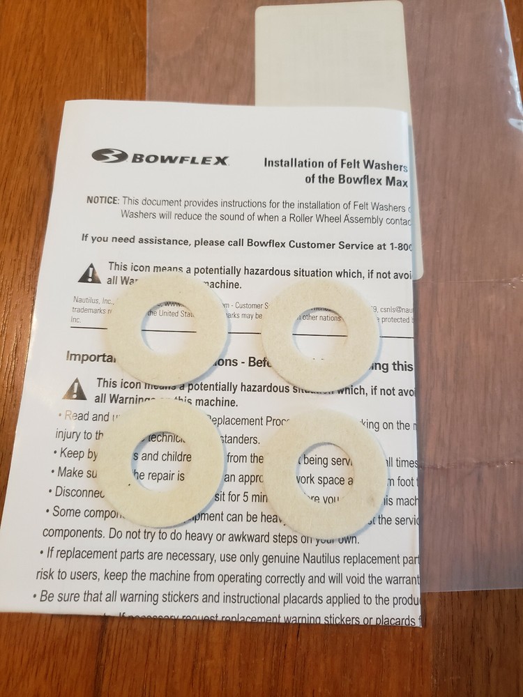Bowflex Max Trainer Service Kit Felt Washers- M3 M5 M6 M7 M8 M9