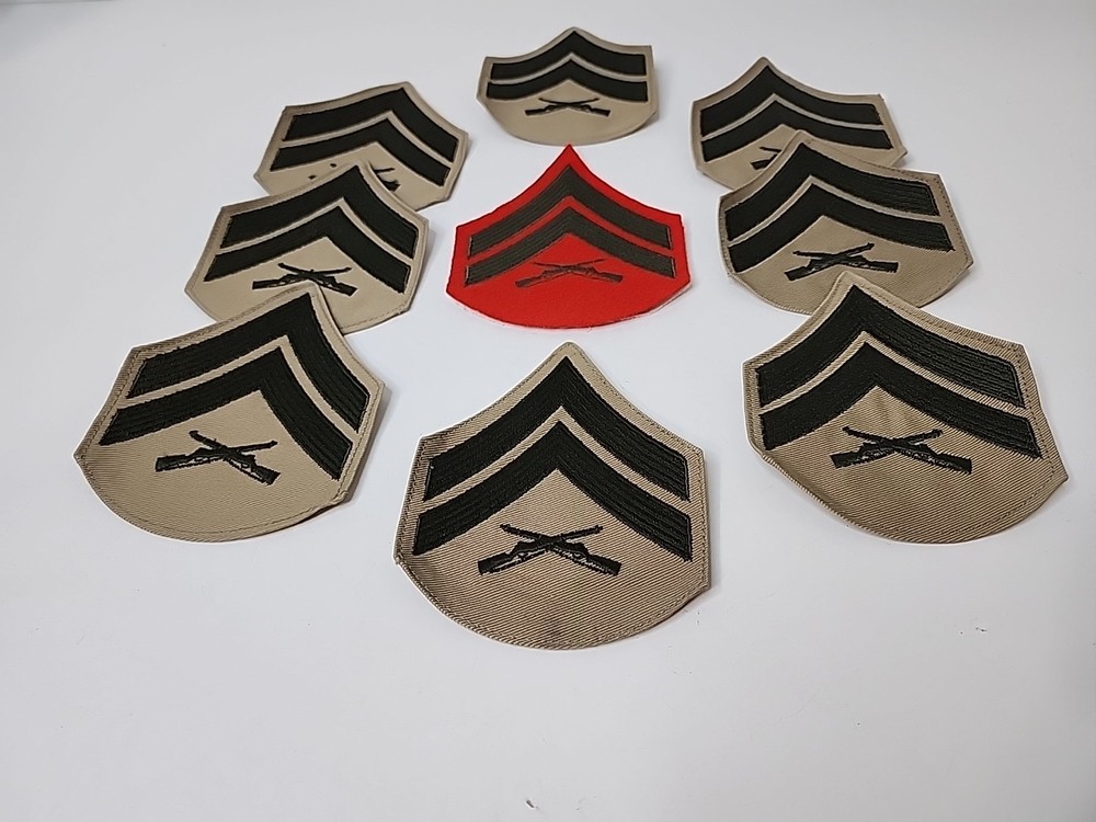 USMC MARINE CORPS CORPORAL CPL E-4 Rank Green/Khaki Patch Lot