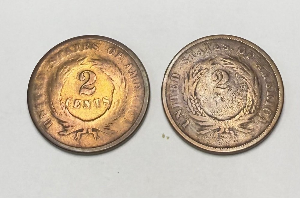 1867 Two Cent Piece - Lot of 2