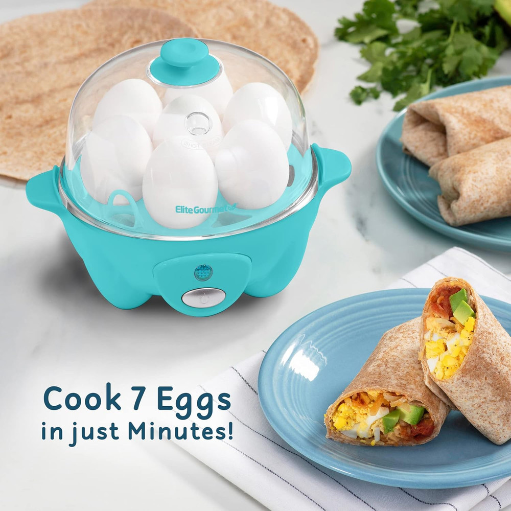 Easy Electric 7 Egg Capacity Soft, Medium, Hard-Boiled Cooker Poacher, Scrambled