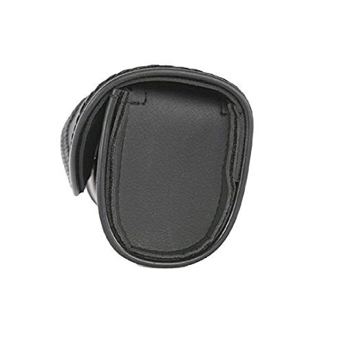 |Black Leather Motorcycle Windshield Bag with Strong Closure- TwistLock