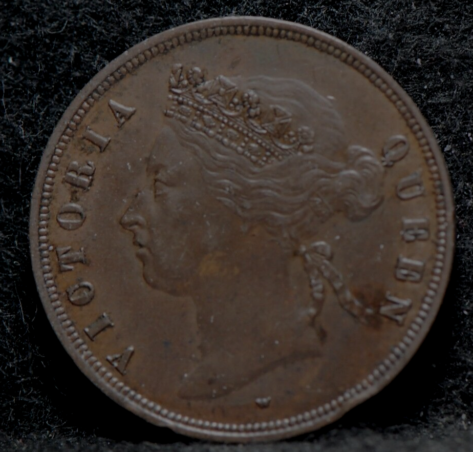 Straits Settlements, 1875-W Cent, KM9, Extremely Fine, tiny rim nick, 2-21