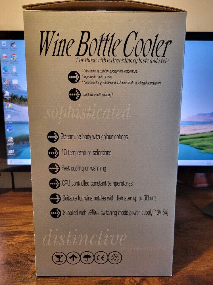 Peltier Sharper Image Wine Bottle Cooler NEW