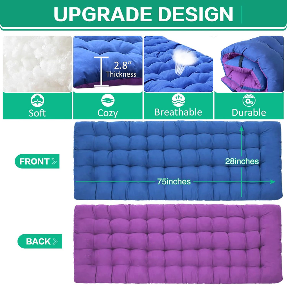 2 Pack Camping Cot with Mattress Comfortable Cot Bed Folding Cot Heavy Duty Cots