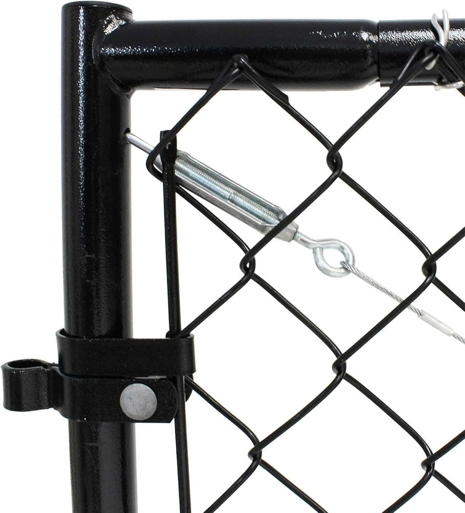 Adjust-A-Gate Adjustable Chain Link Square Corner Complete Gate Kit, , Black, 6'
