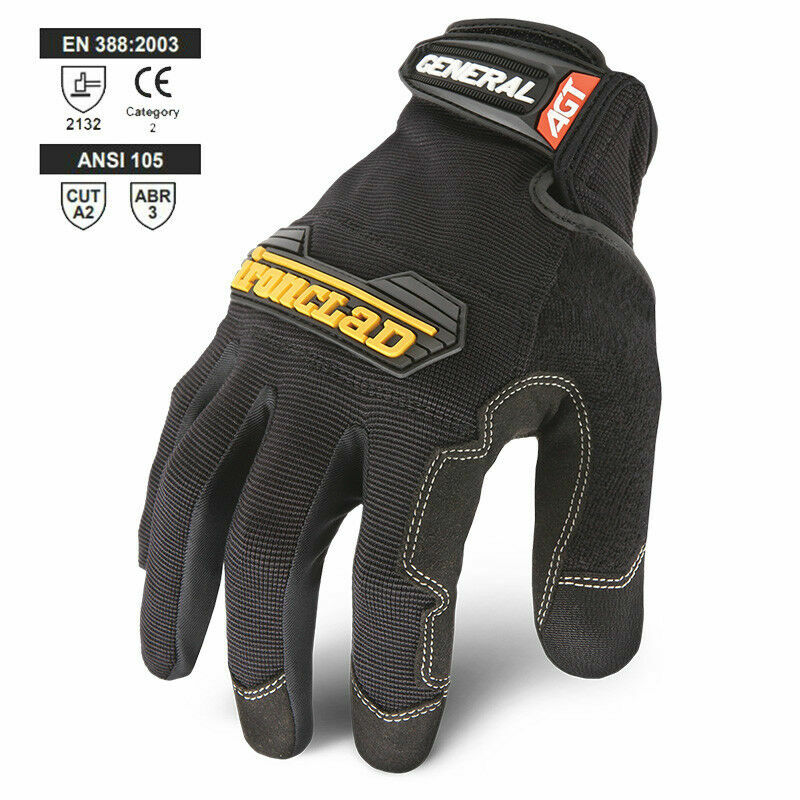 IronClad GUG General Utility Black Work Gloves - Select Size
