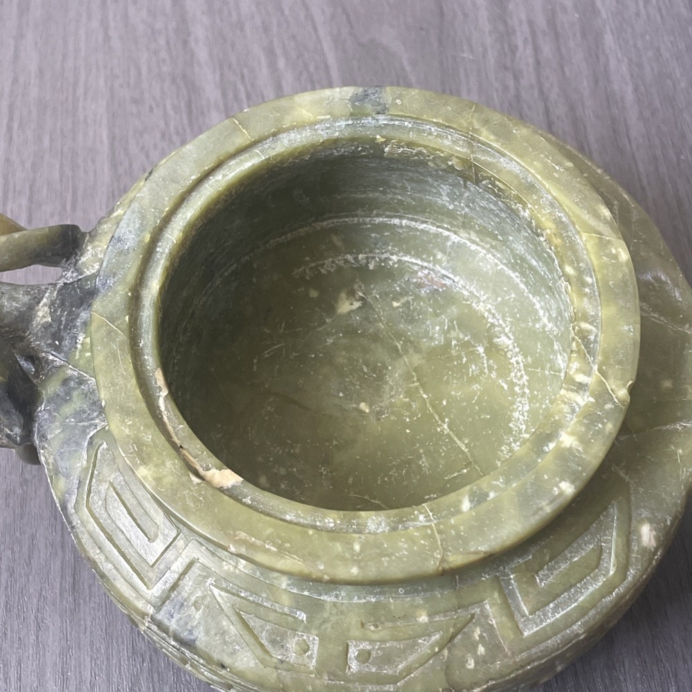 Chinese Carved Green Soapstone Ram Censer (Code 5DE2)