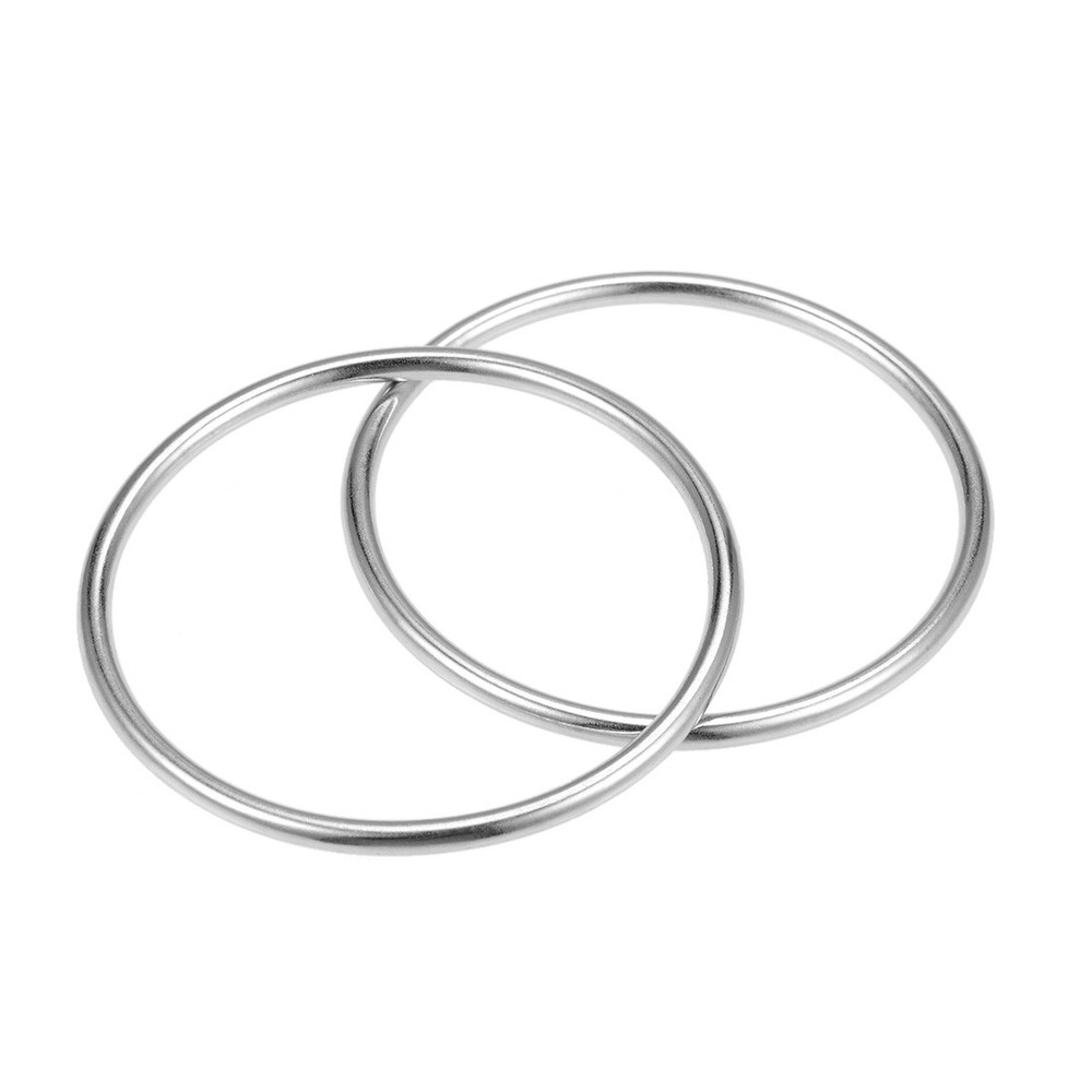 2pcs Ring O Buckle 2" (50mm) Silver Tools Bags Craft DIY
