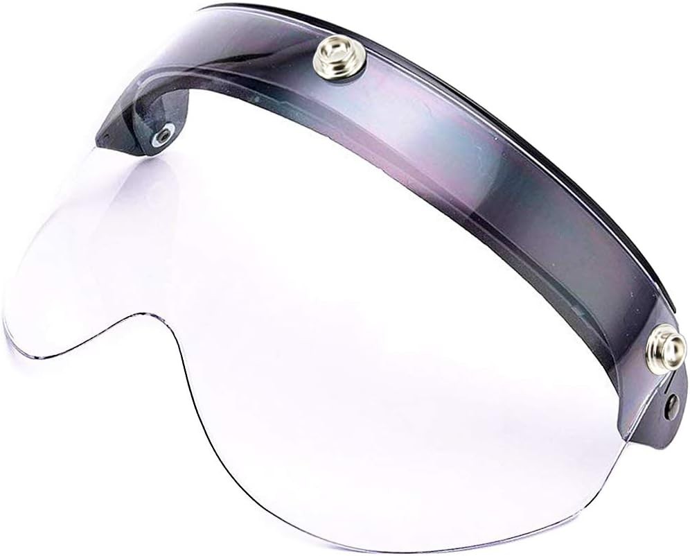 Universal 3-Snap Visor for Open Face Motorcycle Helmet Wind Shield Flip Up Do...