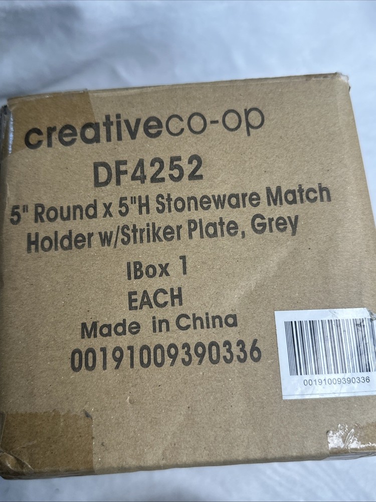 5” Stoneware Match Holder Striker Plate Gray Creative Co Fireplace Mantle DF4252
