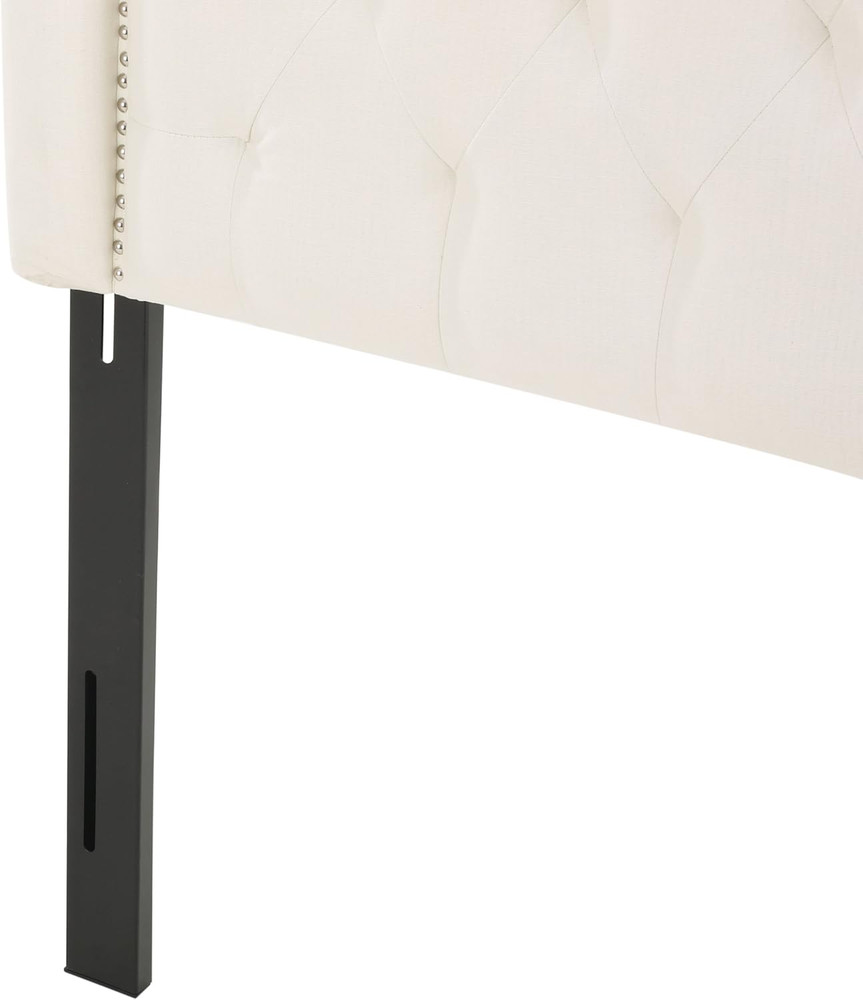 Contemporary Fabric Full/Queen Headboard, Ivory