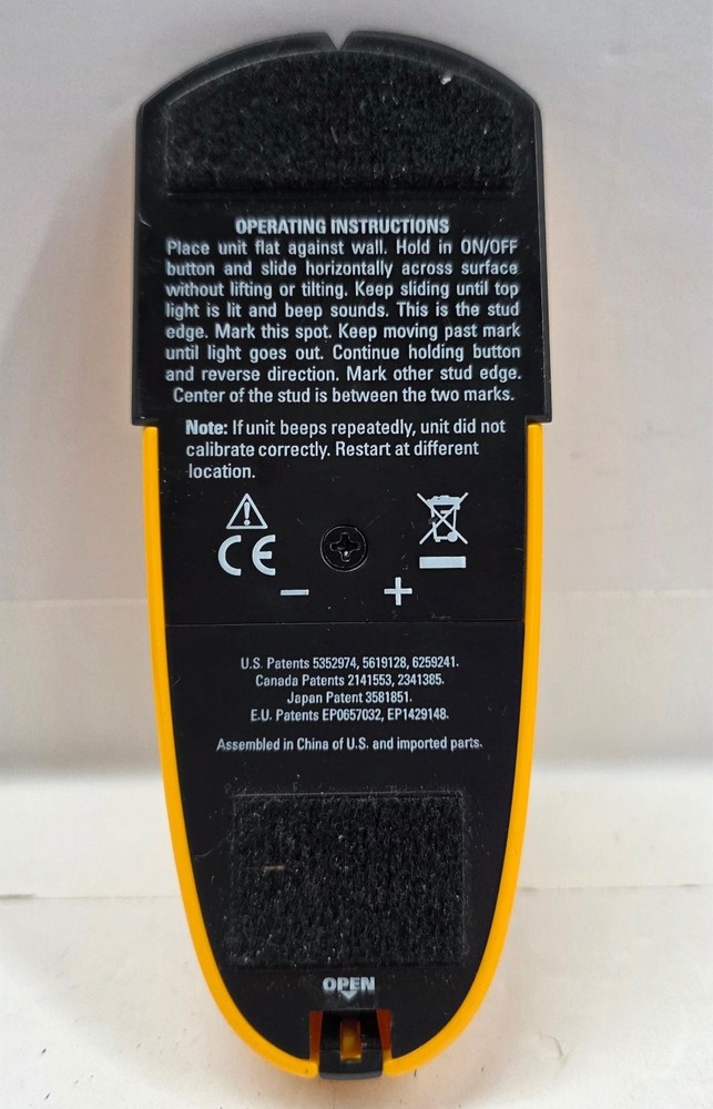 Zircon 63266 StudSensor Edge Stud Finder - Yellow - TESTED/WORKS