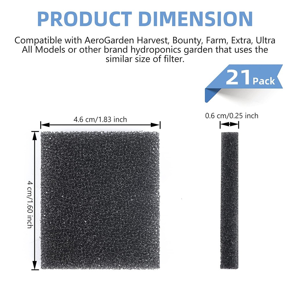 21 Pack Pump Filter Sponge Filter Sponge Replacement Accessories Reduces Dirt In