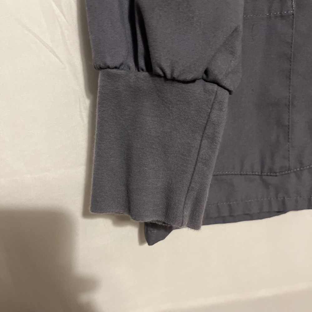 Landau Grey Snap Close Scrub Coat Jacket Large