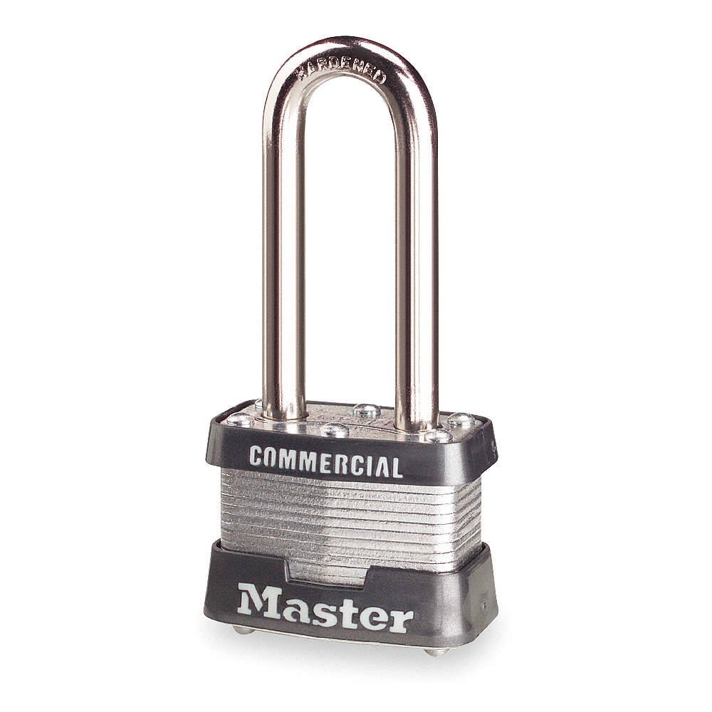 MASTER LOCK 3LH Keyed Padlock, 5/8 in,Rectangle,Silver 5T812