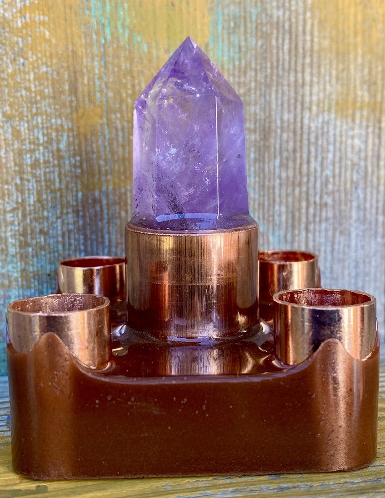 Orgone Cloudbuster with Amethyst Scepter Point & Copper Pipe
