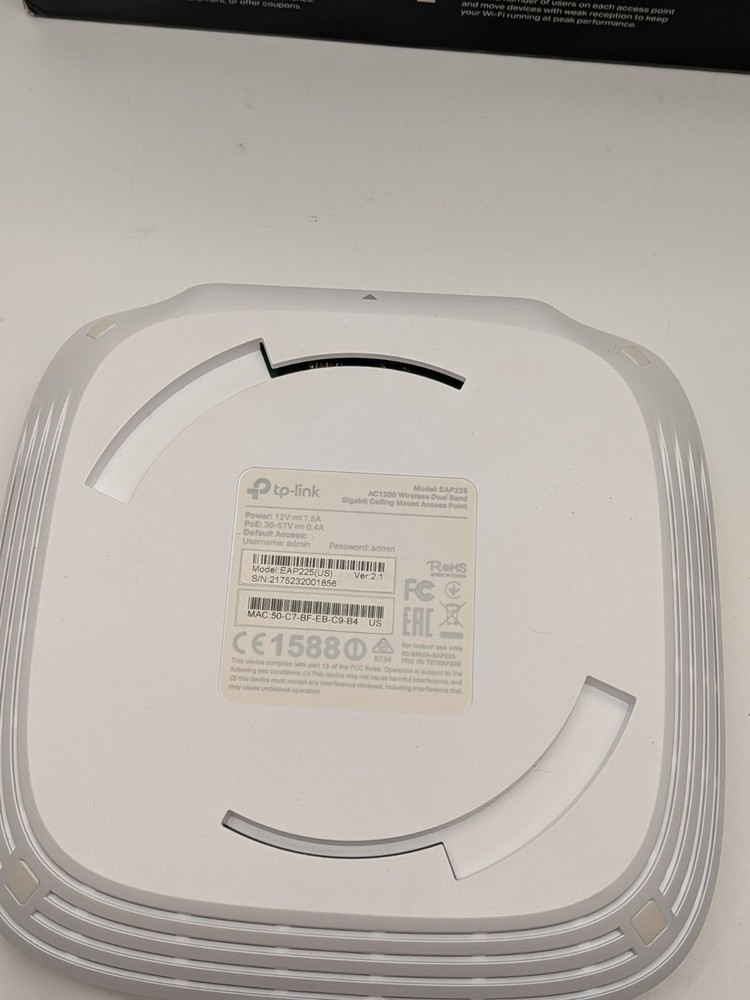 TP-Link AC1200 Wireless Dual Band EAP225(US) Gigabit Ceiling Mount Access Point