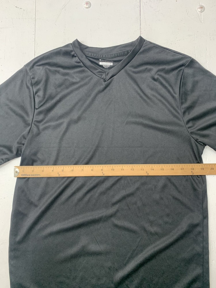 Essential Elements Womens Black Short Sleeve Scrub Top Size Large
