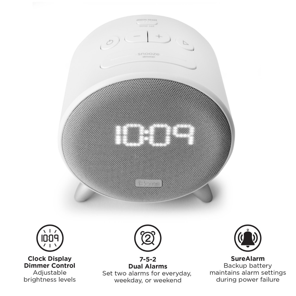 iHome Bluetooth Alarm Clock with USB Charger