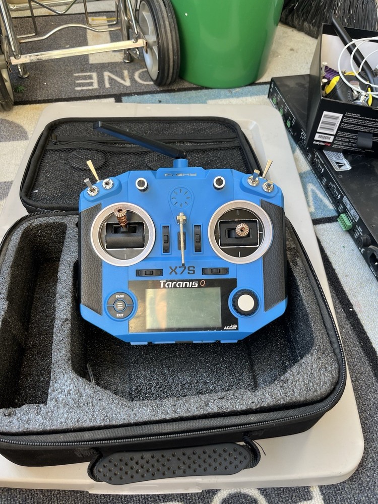 FrSky Taranis Q X7S Blue Console RC Transmitter with Carrying Case